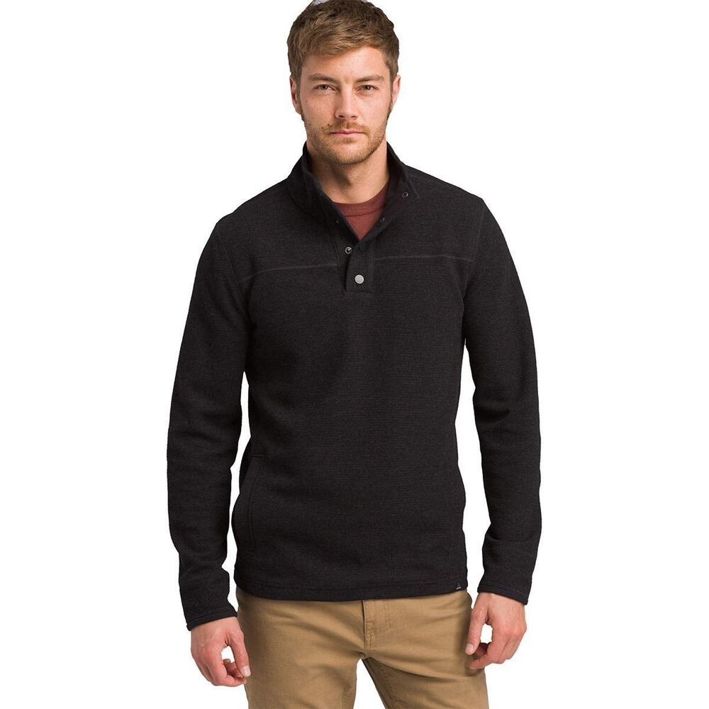 prAna Leonidas Quarter Snap Wool Blend Sweater Men’s Charcoal Gray - Size XXL